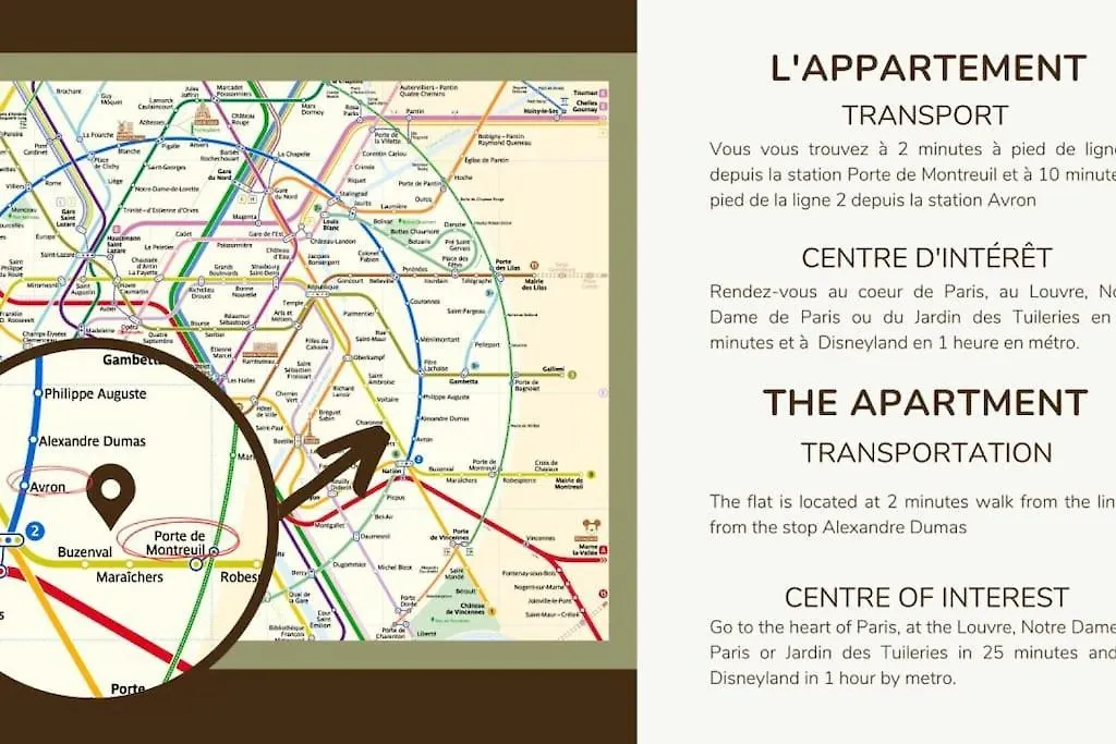 Lägenhet 21.appart 4pers#1 Bedroom #pere Lachaise #nation Paris